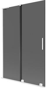 Mexen Velar L, paravan de baie glisant cu 2 aripi 120 x 150 cm, sticlă gri 8 mm, alb mat, 896-120-003-41-20