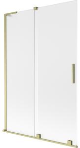 Mexen Velar L, paravan de baie glisant cu 2 aripi 120 x 150 cm, sticlă mată 8 mm, auriu mat, 896-120-003-31-55