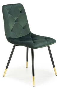 Scaun K438, verde inchis/negru, stofa catifelata/metal, 45x50x86 cm
