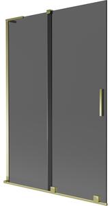 Mexen Velar L, paravan de baie glisant cu 2 aripi 120 x 150 cm, sticla gri 8 mm, auriu lucios, 896-120-003-41-50