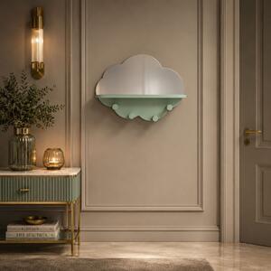 Cuier cu oglindă MDF verde 39x28cm