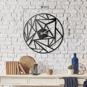Ceas de perete decorativ din metal Perspektif Negru 50x50x2mm