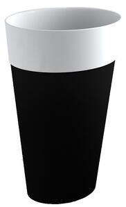 Lavoar freestanding negru alb 46 cm din compozit mineral DuraBe, Besco Uniqa Negru/Alb