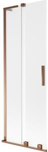 Mexen Velar L, paravan de baie glisant cu 2 aripi 70 x 150 cm, sticlă mată 8 mm, aur roz, 896-070-003-31-60