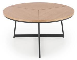 Masuta cafea KARIDA, stejar natural/negru, 80x80x41 cm