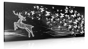 Tablou cerb splendid cu fluturi alb-negru
