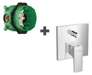 Set baterie de dus, Hansgrohe, Metropol, incastrabila, crom