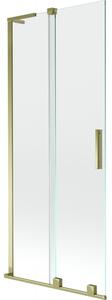 Mexen Velar L, paravan de baie glisant cu 2 aripi 80 x 150 cm, sticlă transparentă de 8 mm, profil auriu lucios, 896-080-003-01-50