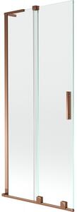 Mexen Velar L, paravan de baie glisant cu 2 aripi 80 x 150 cm, sticlă transparentă de 8 mm, aur roz, 896-080-003-01-60