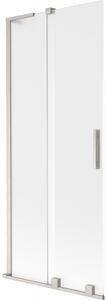 Mexen Velar L, paravan de baie glisant cu 2 aripi 80 x 150 cm, sticlă mată 8 mm, oțel periat, 896-080-003-31-97