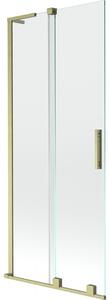 Mexen Velar L, paravan de baie glisant cu 2 aripi 80 x 150 cm, sticlă transparentă de 8 mm, profil auriu mat, 896-080-003-01-55