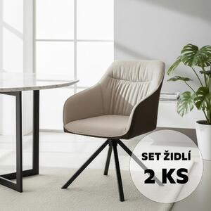 Set - 2 scaune de dining AVENBERG LARO - rotative, bej-maro