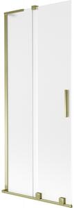 Mexen Velar L, paravan de baie glisant cu 2 aripi 80 x 150 cm, sticlă mată 8 mm, auriu strălucitor, 896-080-003-31-50