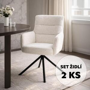 Set - 2 scaune de dining rotative AVENBERG TESSA - Alb