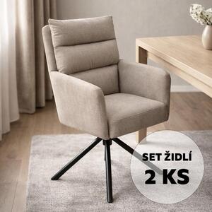 Set - 2 scaune de dining rotative AVENBERG TESSA bej