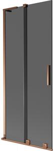 Mexen Velar L, paravan de baie glisant cu 2 aripi 80 x 150 cm, sticlă gri 8 mm, aur roz, 896-080-003-41-60