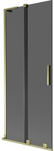Mexen Velar L, paravan de baie glisant cu 2 aripi 80 x 150 cm, sticla gri 8 mm, auriu lucios, 896-080-003-41-50