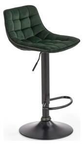 Scaun bar H95, verde inchis/gri inchis, stofa/otel, 43x44x84/106 cm