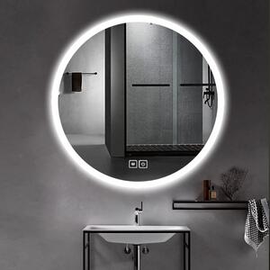 Oglindă baie, Multifuncțională, Iluminare LED Touch, Sistem Dezaburire, 70x70 cm