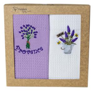 Prosoape de bucătărie waffle brodate cu motiv – Set de 2 bucăți - Provence nr. 8