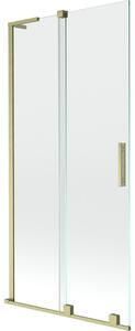 Mexen Velar L, paravan de baie glisant cu 2 aripi 90 x 150 cm, sticlă transparentă de 8 mm, profil auriu mat, 896-090-003-01-55