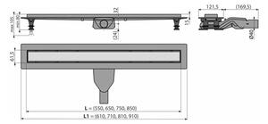 Set rigola dus cu capac faiantabil Alcadrain APZ2012-OPTION6 Optimal 85 cm 850 mm