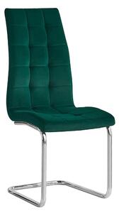 Scaun bucatarie SALOMA NEW, stofa catifelata verde, 42x56,5x105 cm