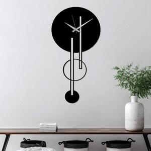 Ceas de perete decorativ din metal Full Negru 62x32 cm