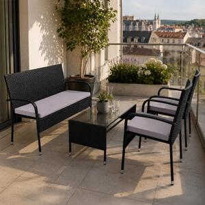 Set mobilier de grădină 4 piese Avenberg PARIS Negru