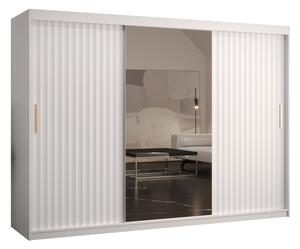 Dulap de haine cu oglindă 250 cm Riana Wa 2 250 (alb). 1063501