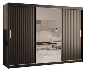 Dulap de haine cu oglindă 250 cm Riana Wa 2 250 (negru). 1063503