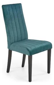 Scaun DIEGO 2, negru/verde, stofa catifelata/lemn de fag, 47x59x99 cm