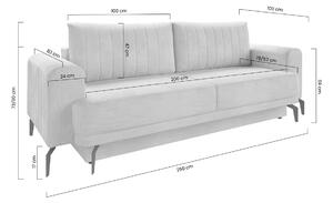 Canapea cu funcție de dormit Luzano - Pomegranate Vogue 13