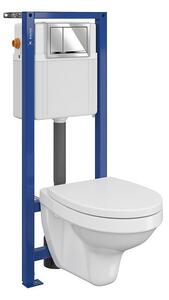 Set vas wc suspendat Delfi cu capac soft close, rezervor incastrat System 01 si clapeta crom lucios