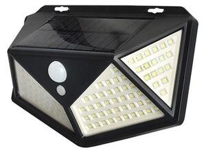 Lampa solara LED de perete, autonomie 6-8h, hibrid, IP44, 6500K, 300lm, 10W, negru