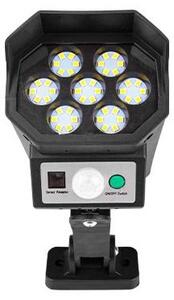 Lampa solara LED de perete, autonomie 8h, distanta detectare 4-6m, IP65, 6500K, 250lm, 5W, 100 surse, negru