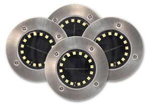 Set 4 lampi solare LED, tip tarus, autonomie 6-8h, IP44, 6500K, 40lm, 0,96W, 16 surse, argintiu