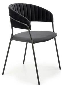 Scaun K426, negru, stofa catifelata/metal, 57x54x79 cm