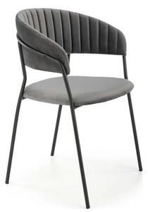 Scaun K426, gri/negru, stofa catifelata/metal, 57x54x79 cm