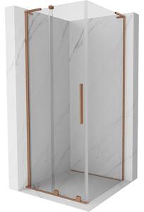 Mexen Velar L, cabină de duș cu ușă glisantă 110 x 110 cm, sticlă transparentă de 8 mm, cupru mat, 871-110-110-03-65