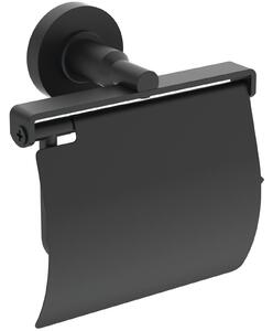 Suport hartie igienica cu aparatoare Ideal Standard IOM negru mat Negru mat