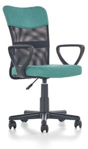 Scaun ergonomic pentru copii, inaltime reglabila 81-91 cm, functie de blocare, baza PP, textil/mesh, verde/negru