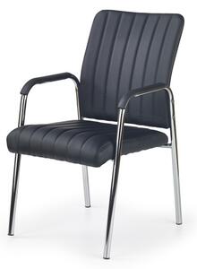 Scaun de birou Halmar Vigor, design modern, baza metalica, 53x58x92x46cm, piele, negru