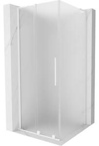 Mexen Velar L, cabină de duș cu ușă glisantă 120 x 120 cm, sticlă mată 8 mm, alb mat, 871-120-120-33-20