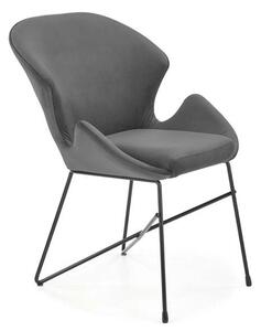 Scaun K458, gri/negru, stofa catifelata/metal, 57x62x82 cm