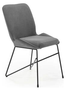 Scaun K454, gri/negru, stofa catifelata/metal, 46x55x83 CM