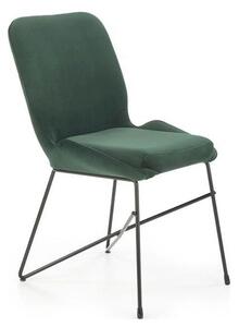 Scaun K454, verde/negru, stofa catifelata/metal, 46x55x83 cm