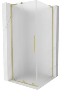 Mexen Velar L, cabină de duș cu ușă glisantă 100 x 100 cm, sticlă mată 8 mm, auriu mat, 871-100-100-33-55