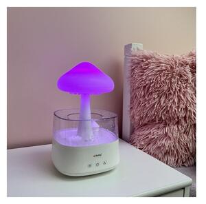 Umidificator cu aromaterapie, efect de ploaie, forma ciuperca, lumina LED 7 culori, 3 moduri, capacitate 450 ml