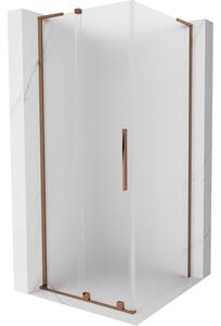 Mexen Velar L, cabină de duș cu ușă glisantă 120 x 120 cm, sticlă mată 8 mm, aur roz, 871-120-120-33-60